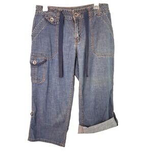 Y2k Gitano Capri Utility Cargo Jeans Size 10 Grunge Emo Indie Sleaze Goth‎